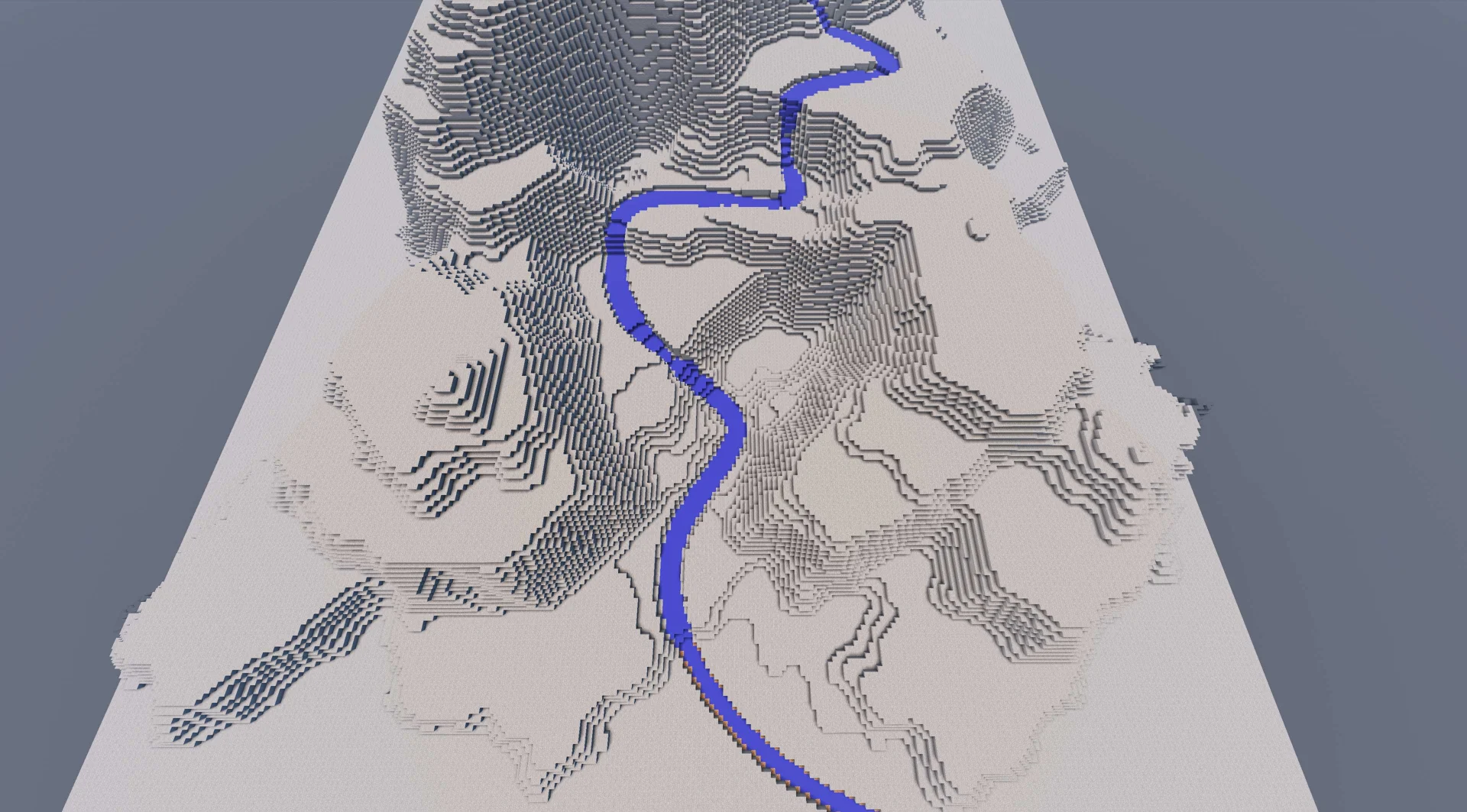 Arceon //river: gerader Flusslauf aus blauem Beton