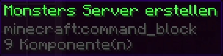 Monsters: Schaltfläche zum Erstellen eines Servers